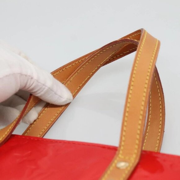 LOUIS VUITTON Monogram Vernis Reade MM Hand Bag Red Rouge - Picture 8 of 16